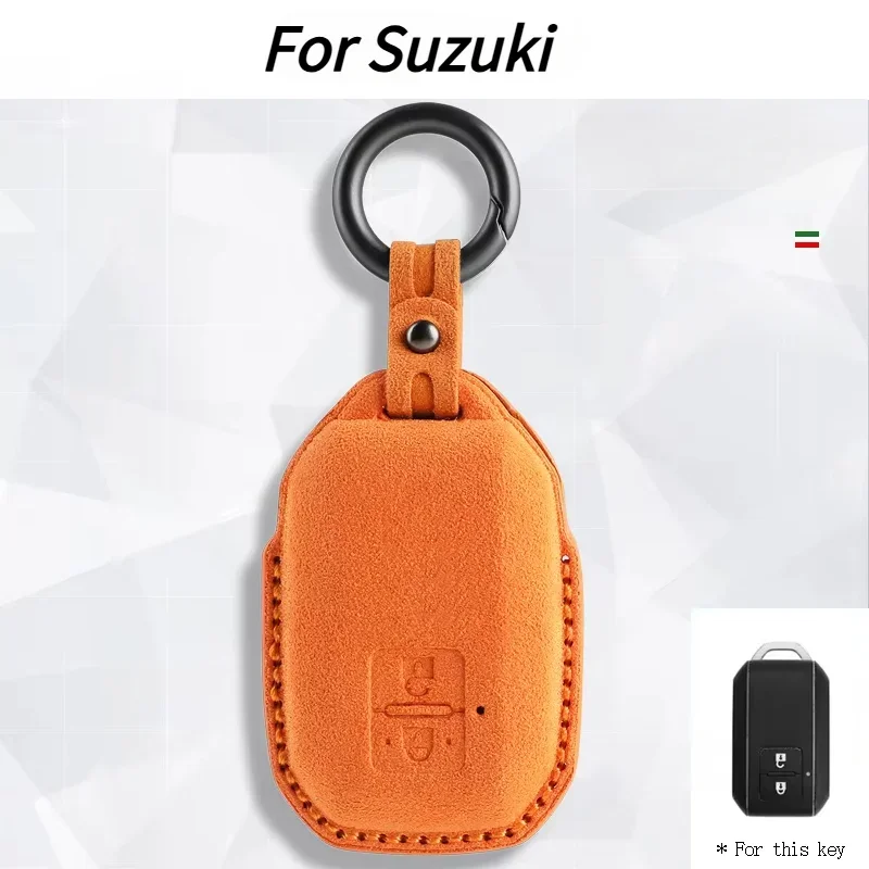 

Car Key Case Cover Suede For Suzuki Wagon R Ignis Swift Sport ERTIGA XL7 Accurate 2Buttons Keychain Shell Protector Accessories