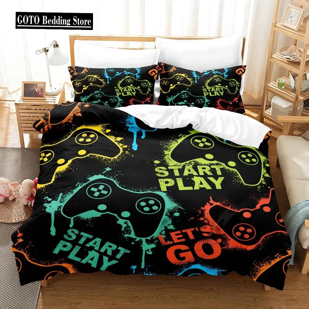 

Gamer Bedding Sets for Boys Teen Gaming Duvet Cover Set Video Games Comforter Cover Playstation Designs Bed Set with Pillowcase