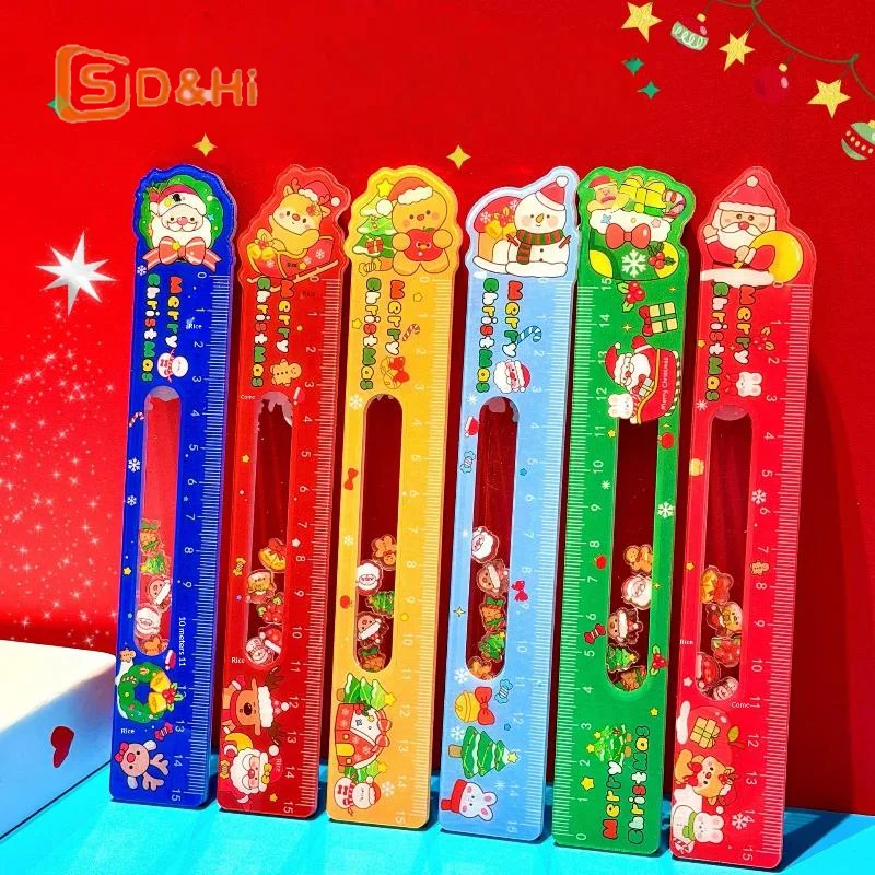 1 قطعة الكرتون سانتا كلوز ثلج عيد الميلاد حاكم الرسم الإبداعي أدوات الرسم على الحائط مكافأة القرطاسية طالب هدية اللوازم المدرسية #2