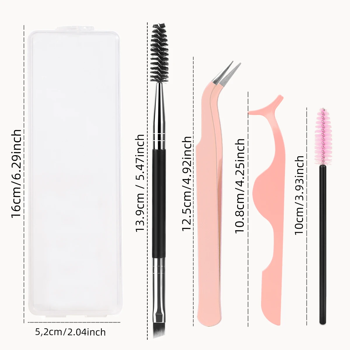 6PCS: el juego de herramientas de pinzas viene con una caja de almacenamiento para alargar y embellecer pestañas y cejas, una herramienta portátil.