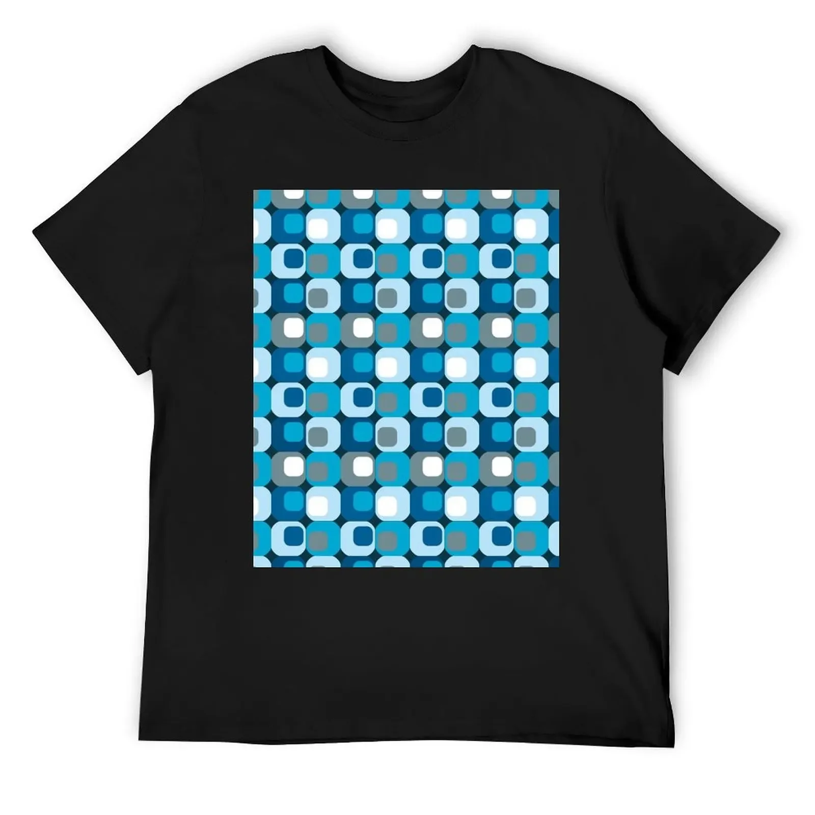 

Retro Mod Blue Abstract T-Shirt cotton graphic tees anime tshirt anime figures plus size men clothing