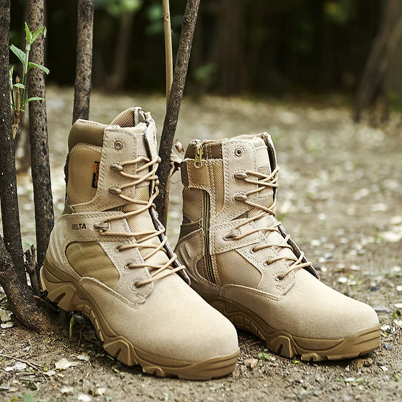 Mens Work Safty Shoes Men Desert Boots Waterproof Boot Lace Up Ankle Boots Big Size