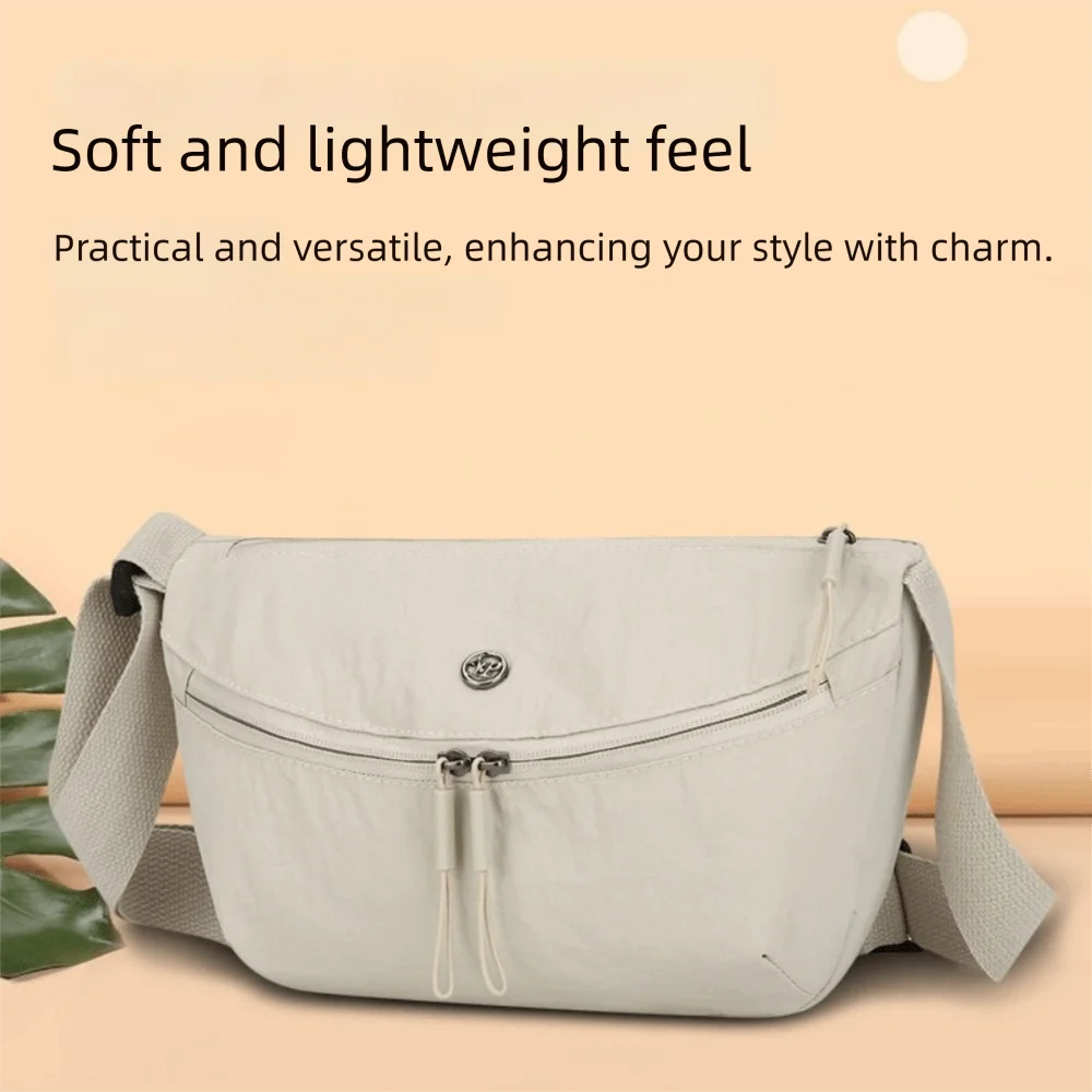 Nylon Cloth Crossbody Bag Multi-compartment Ultra-Light Shoulder Bag Waterproof Adjustable Strap Chest Bag