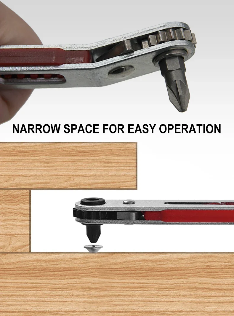 

Multifunctional EDC Bidirectional Forward and Reverse Ratchet Screwdriver Elbow Flat Head Wrench Cross Screwdriver Slotted Tool