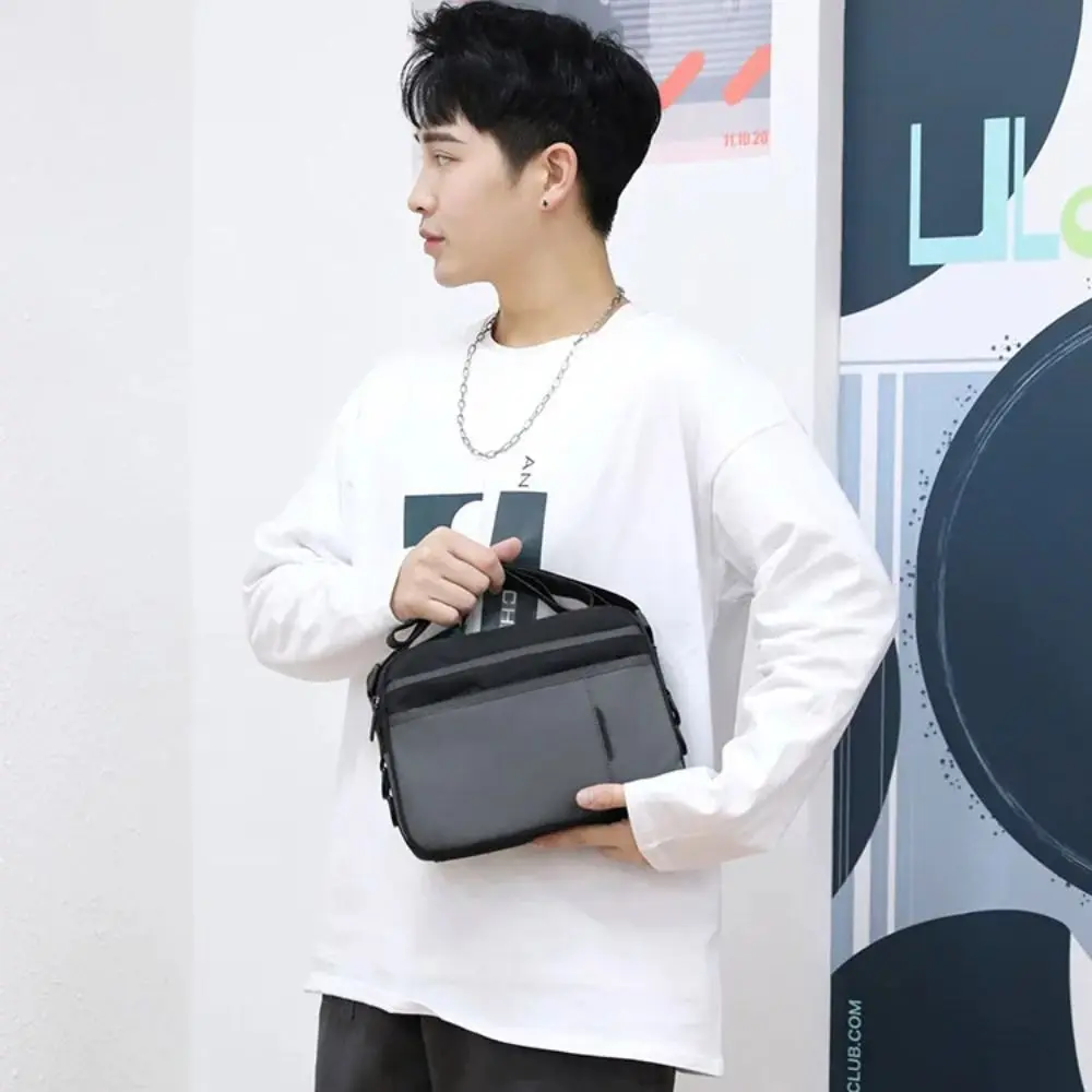 

Single Shoulder Men's Shoulder Bag Fabric Multi-Pockets Man Messenger Bag Large Capacity Multi-functional Nylon Crossbody Bag
