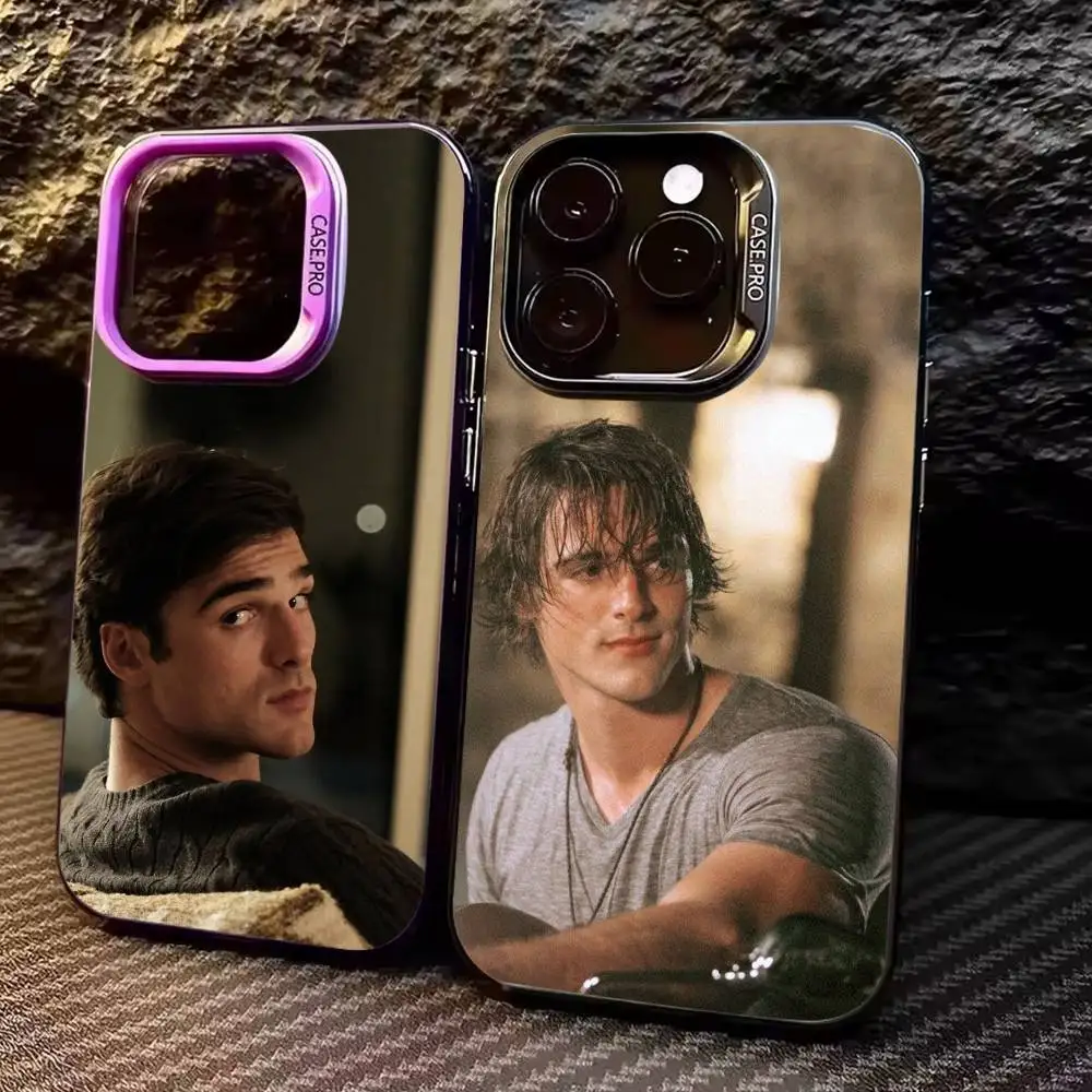 Acteur Jacob E-Elord telefoonhoesje voor iPhone17,16,15,14,13,12,11 Plus, Pro Max gekleurd verzilverd binnenkant