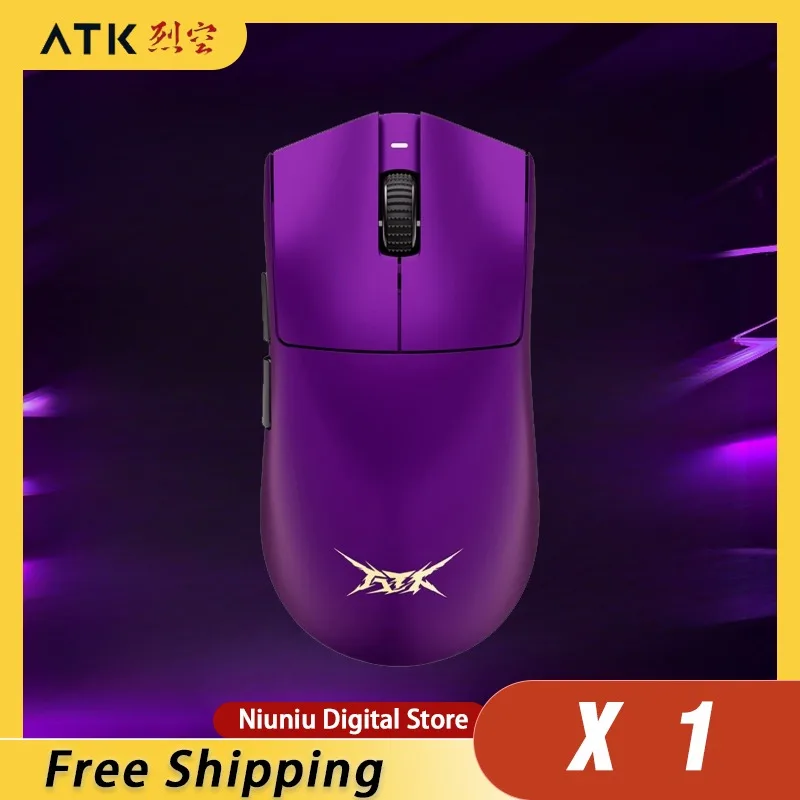 

Мышь ATK Blazing Sky X1, беспроводная, 3 режима, 8K, сверхнизкая задержка, легкая игровая мышь FPS для киберспорта, аксессуары для ПК на заказ