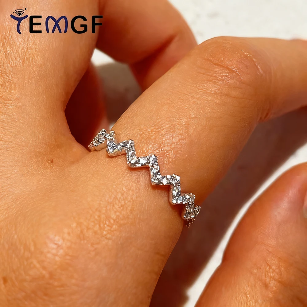 

Кольцо TEMGF с муассанитом 1,25 мм и стерлингового серебра 925 пробы GRA, женское простое сложенное кольцо с волнистым хвостом, модный предмет для вечеринок и поездок на работу