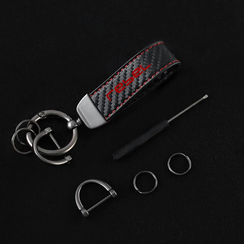 NEW Motorcycle Carbon Fiber Leather Keychain Horseshoe Buckle Jewelry for Rebel CMX 300 500 CMX300 CMX500 Motorcycle Accessories