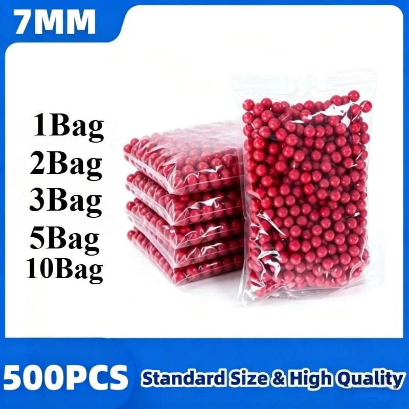 

7MM Flexible Red Soft Gel Round Ball 500Pcs Safe Refill Bullets Comfortable Beads Replacement for Kids Outdoor Toys
