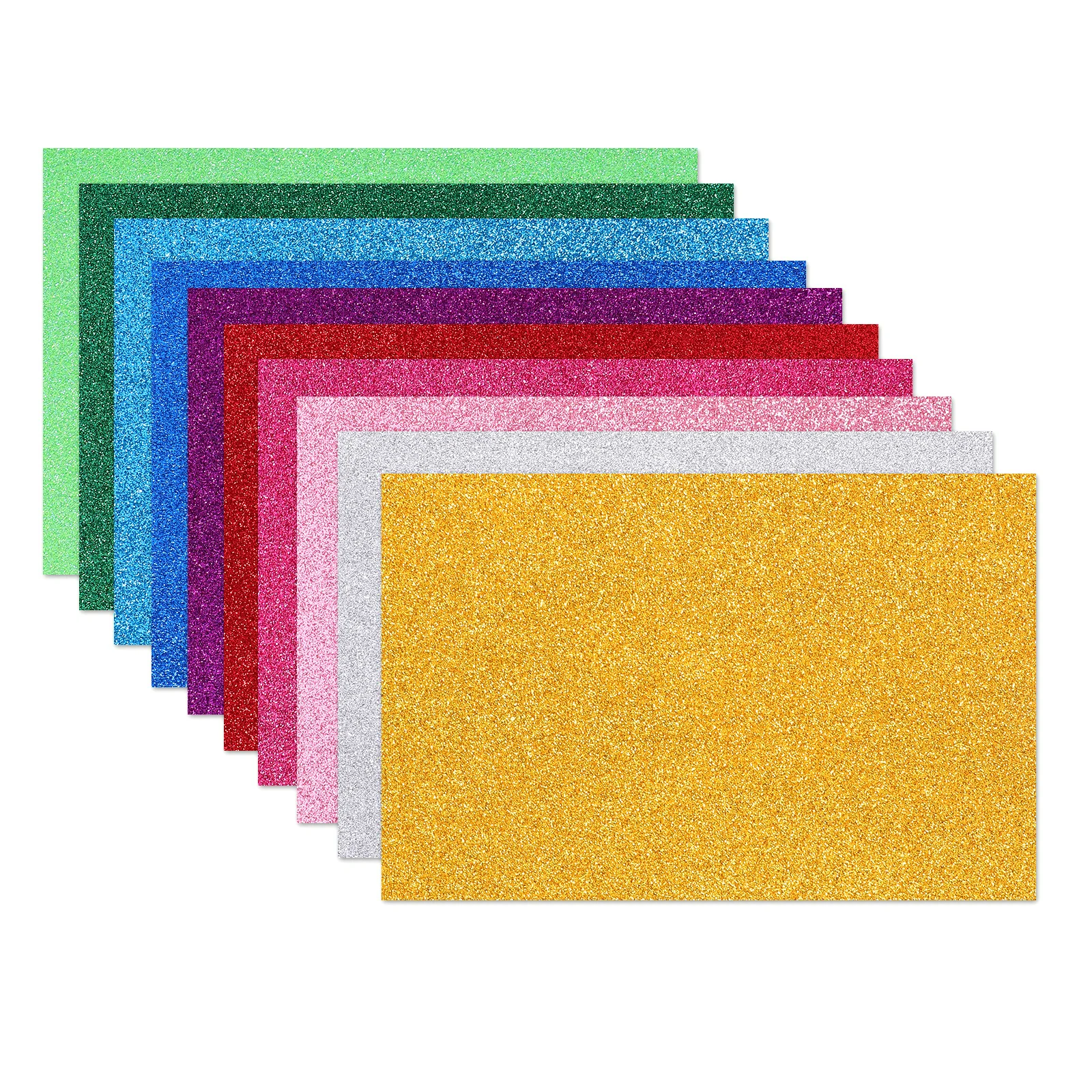 

10Pcs Assorted Eva Sheets 20x30cm Shiny Glittering Sponge Paper Material for Scrapbooking Crafting Pieces Picture Frames Back to