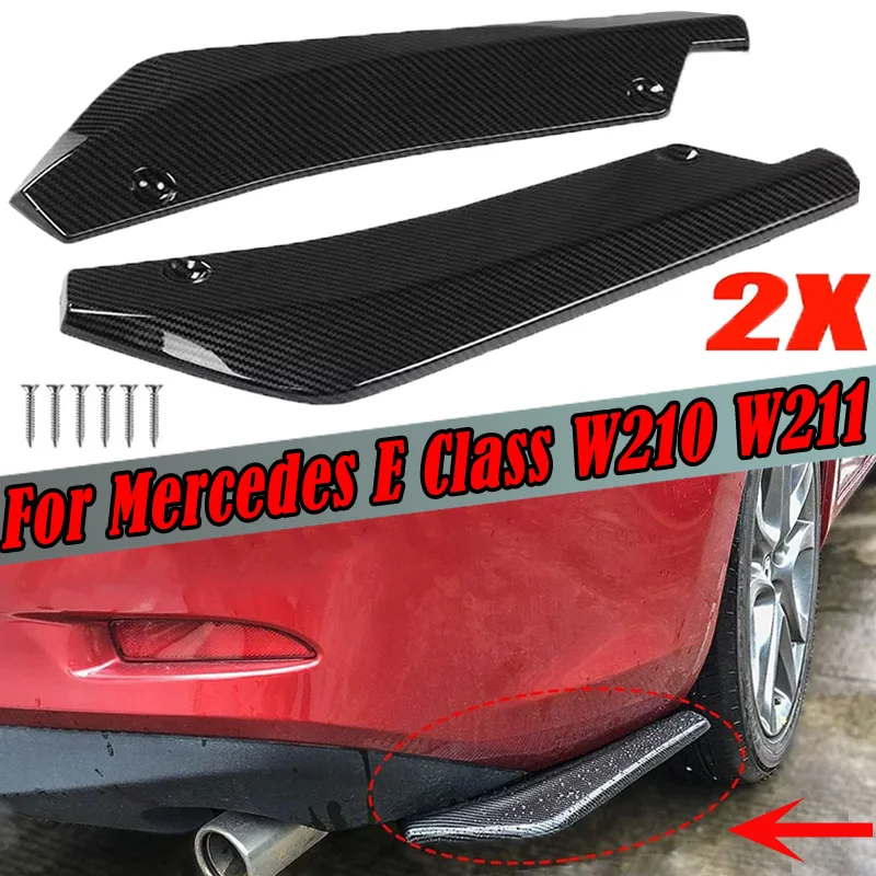 2Pc Rear Bumper Lip Wrap Angle Diffuser Side Splitter Canard Spoiler For Mercedes E Class W210 W211 W212 W213 A207 W213 W214 AMG