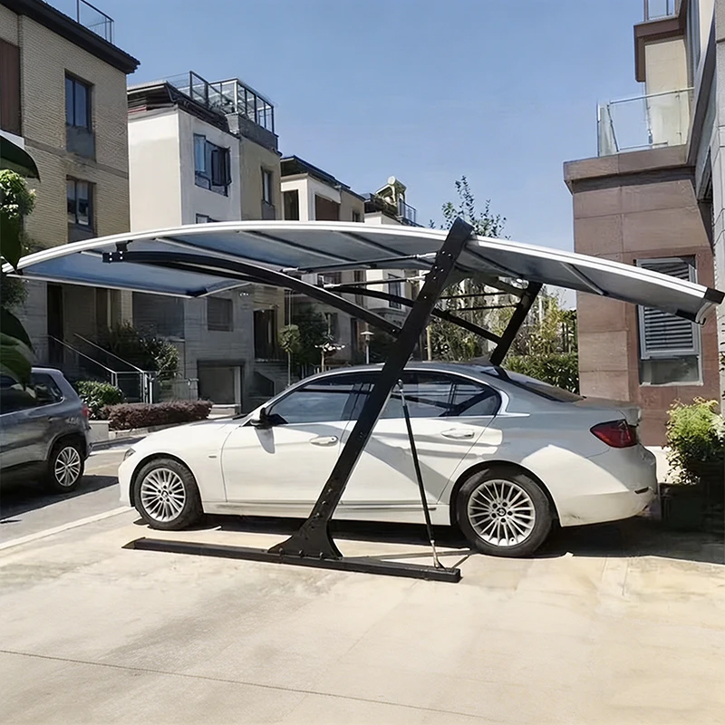 

Outdoor Aluminum Carport with Solar Panel Roof - Waterproof UV Resistant Car Canopy Garage Shelter for Home Driveway Parking