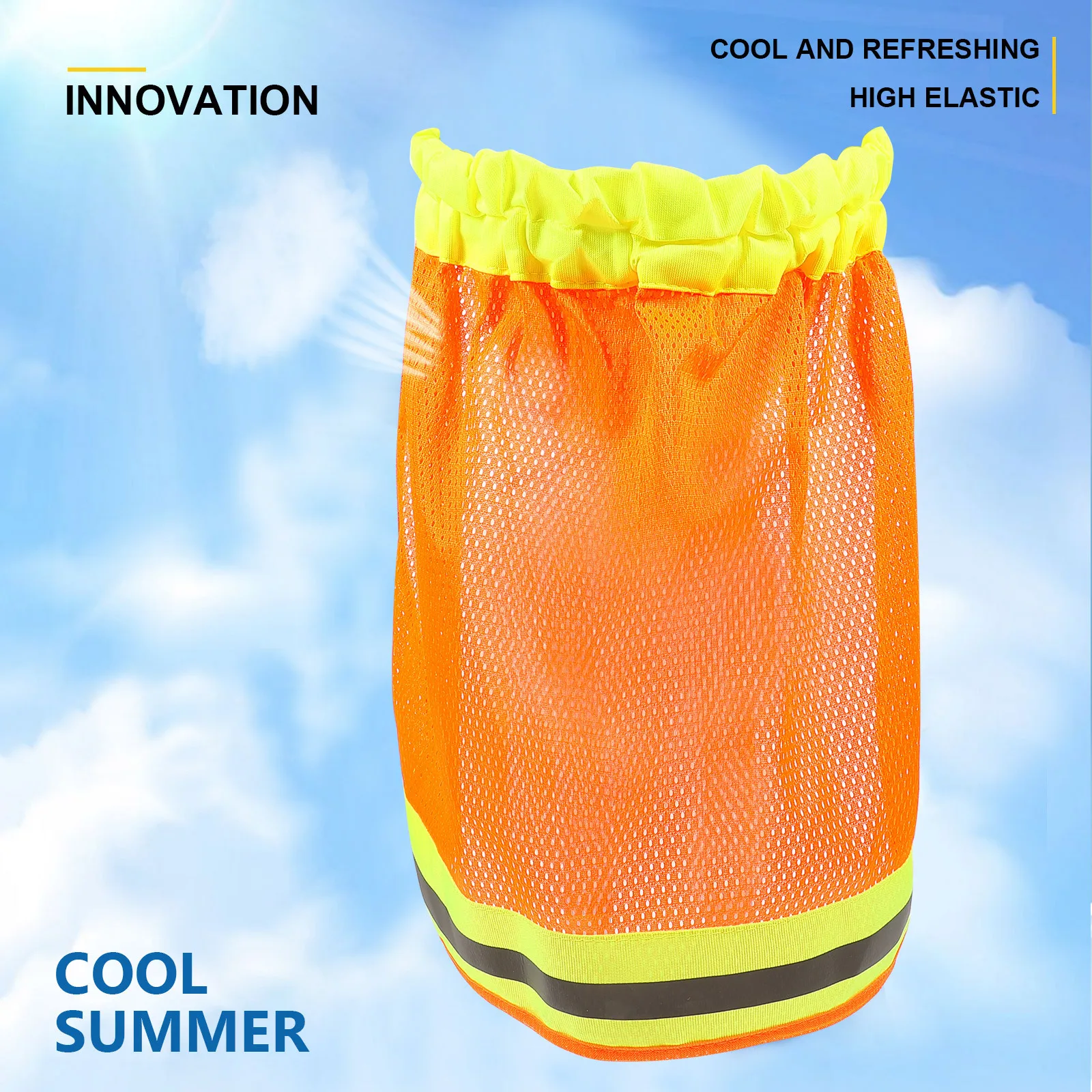 

Baluue Reflective Hard Hat Neck Shade Breathable Polyester Sun Visor for Outdoor Workers Fluorescent Orange UV Easy Fit