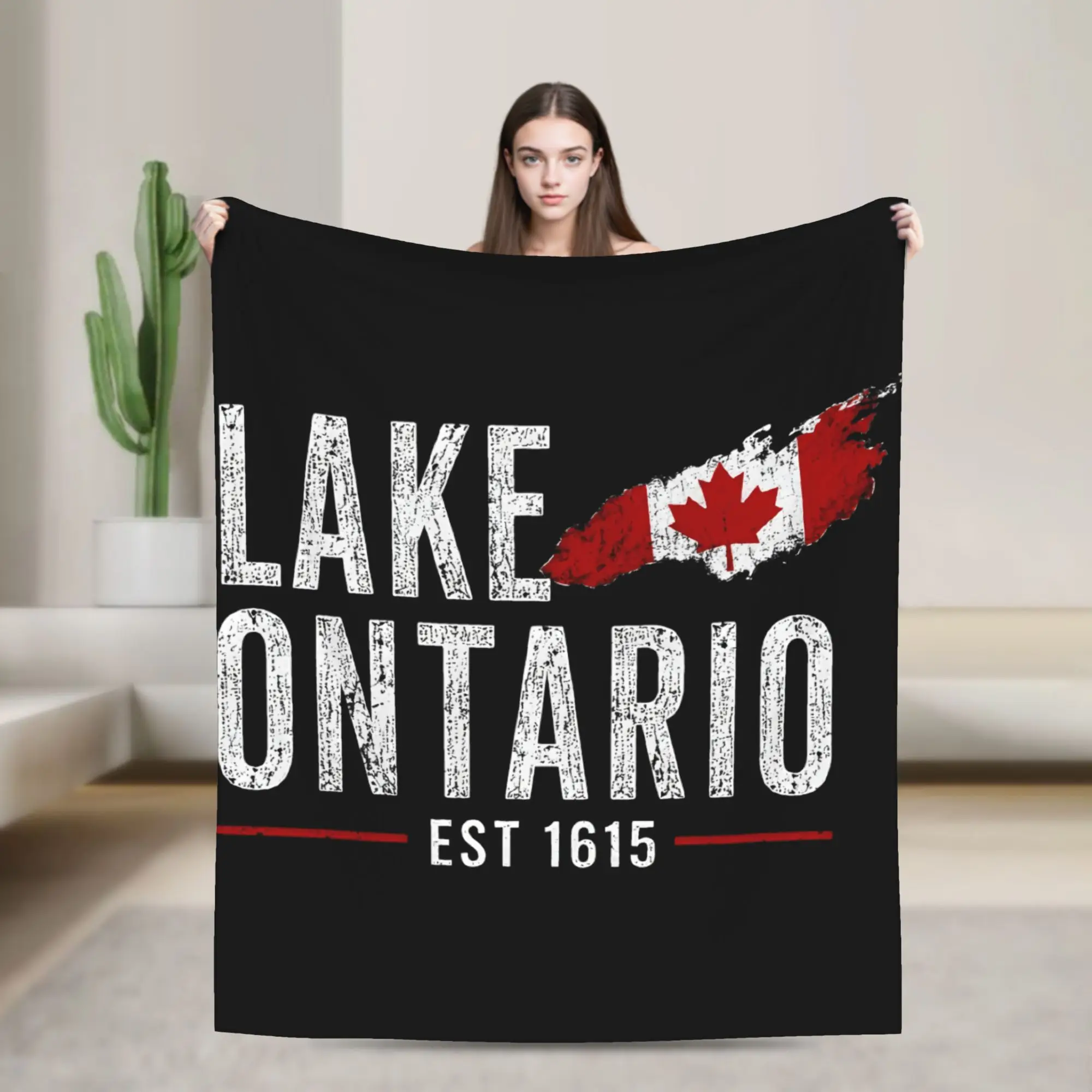 Lake Ontario Est 1615 Blanket Fleece Textile Decor  Multi-function Ultra-Soft Throw Blankets for Sofa Car Plush Thin Quilt