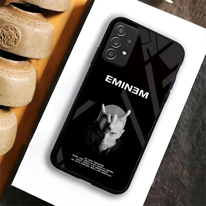 Hip Hop Rapper Eminem Rap Pattern Phone Case For Samsung A 54 34 70 52 71 72 81 91 E S 33 20 S 12 10 21 22 13 30 31 32 40 Glass