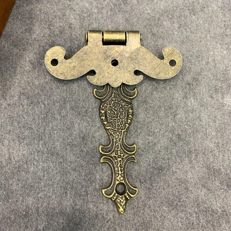 2pcs Cabinet Door Butt Hinges Zinealloy Vintage Brass Plated Large Hinge for Jewelry Wooden Box Decorative Furniture Accessories