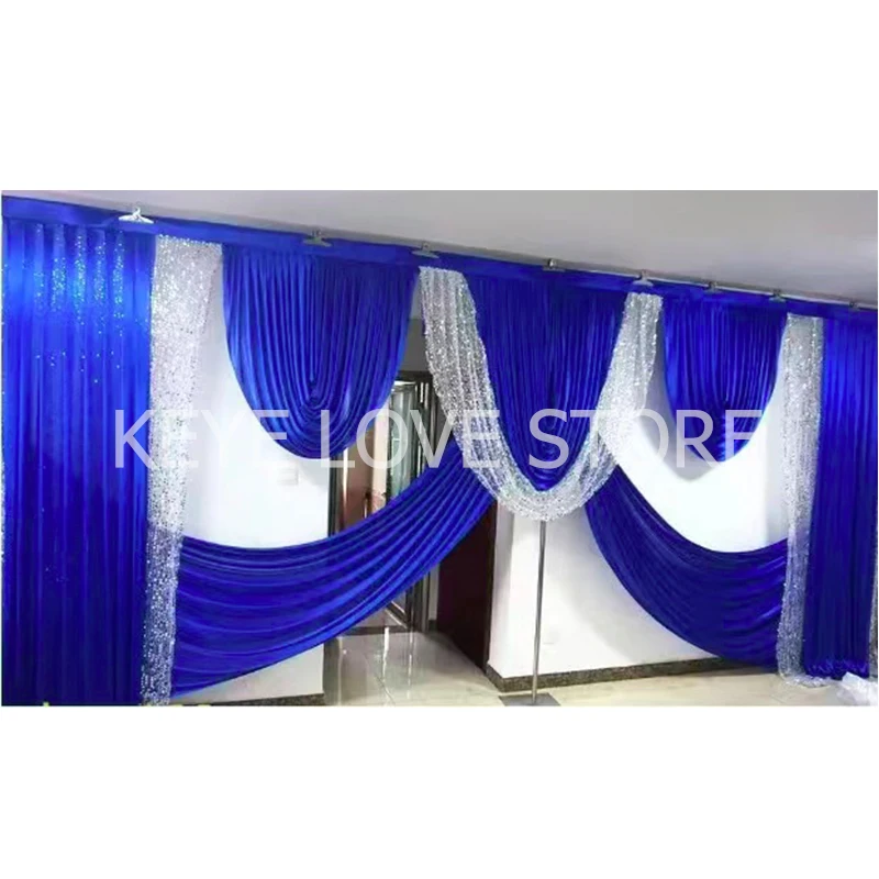 

10X20ft Ice Silk Swags With Sequins Wedding Party Event Curtain Drapes Backdrop Shinning Hanging Draping Background Decorations