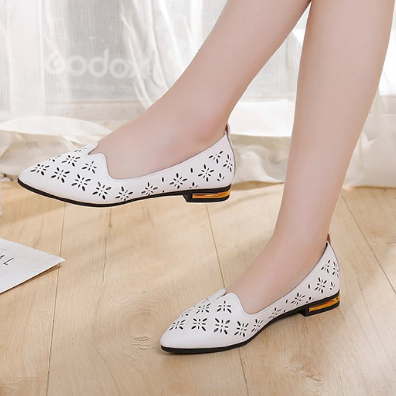 Women Flats 2024 Summer Shoes Woman Slip on Shoes Cut Out Flats Hollow Boat Shoes Pointed Toe Ballet Falts Ladies