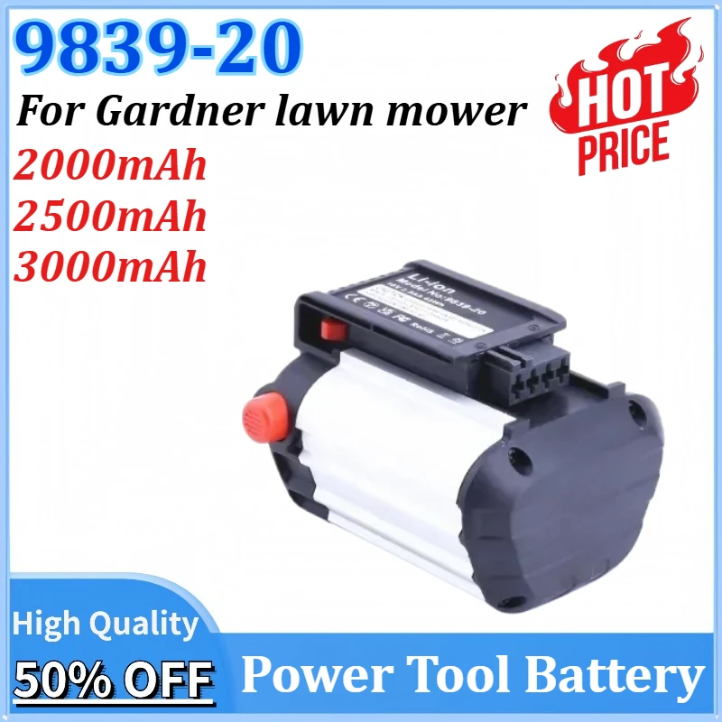 

9839-20 18V 2000/2500/3000mAh Rechargeable Battery for GARDENA Gardner Lawn Mower 18V 2.0Ah 2.5Ah 3.0Ah Garden Tool Battery