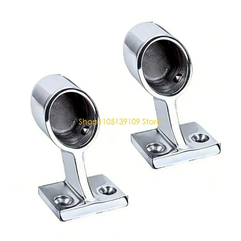 P5ED 2pc End/Center/Front Hand Mount Fitting for Boat Yacht Easy Installation Stainless Steel 22mm 60° Bracket Stanchion