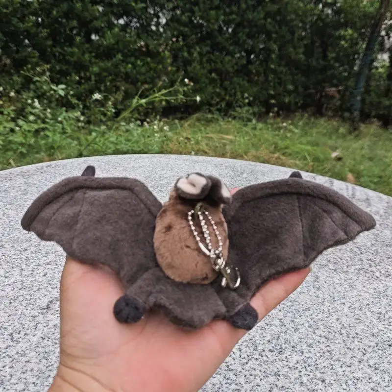 Niedlicher realistischer Fledermaus-Plüsch-Schlüsselanhänger, Ornament, Geschenk, L10 x B24 cm