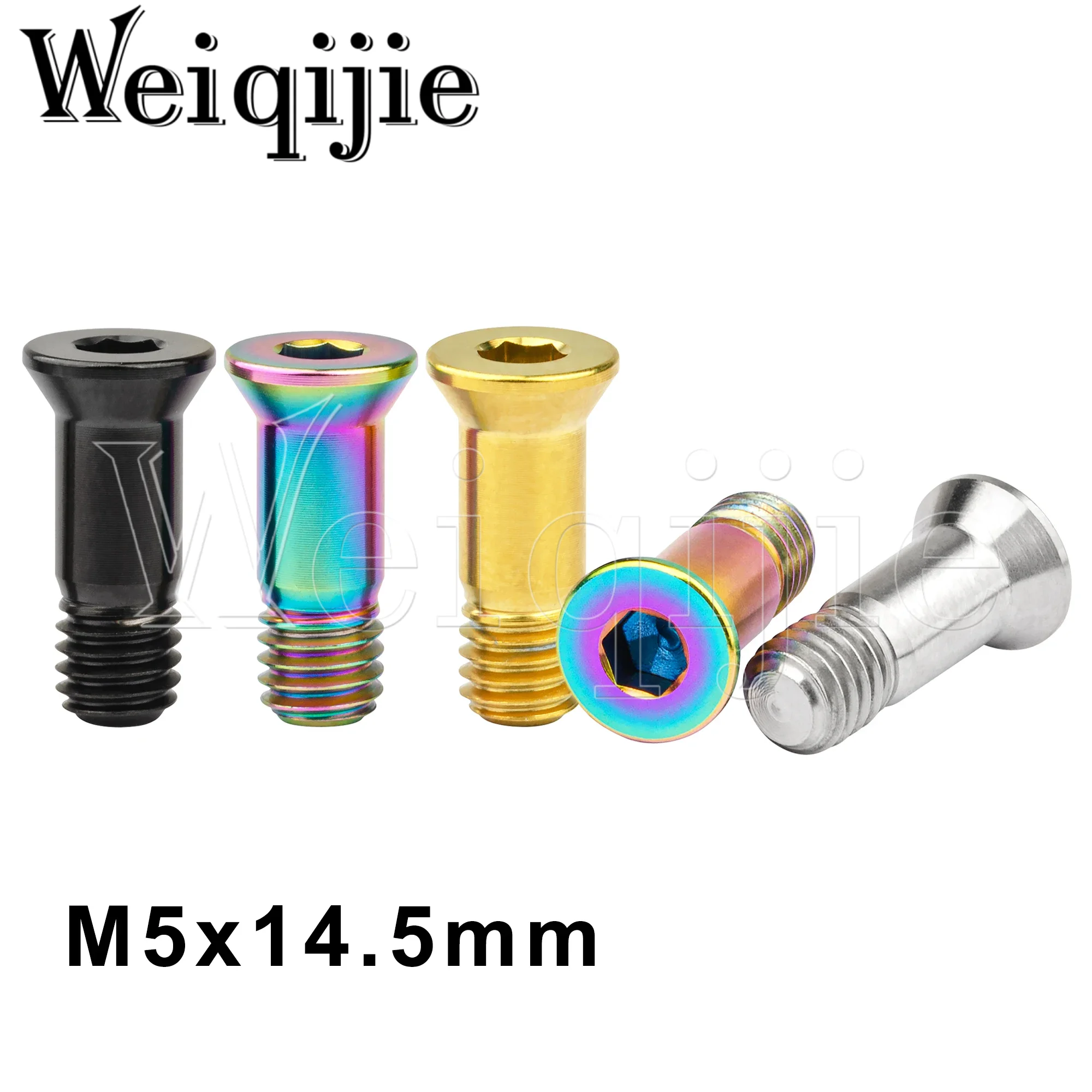 

Weiqijie 6pcs Titanium Bolts M5x 14.5mm Bicycle Rear Derailleur Jockey Wheel Screws