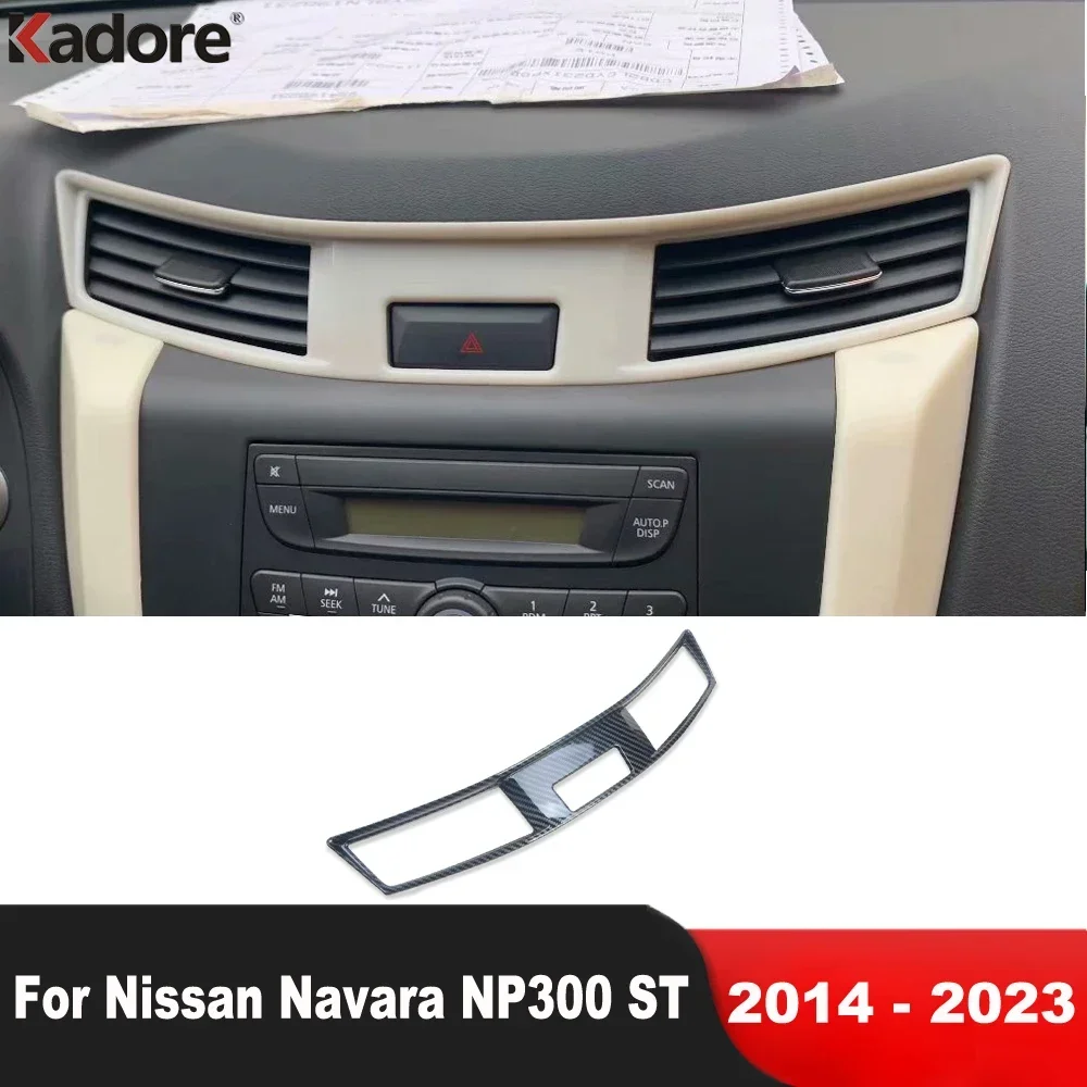 

Car Center Air Condition Vent Outlet Cover Trim For Nissan Navara NP300 ST 2014-2021 2022 2023 Carbon Fiber Interior Accessories