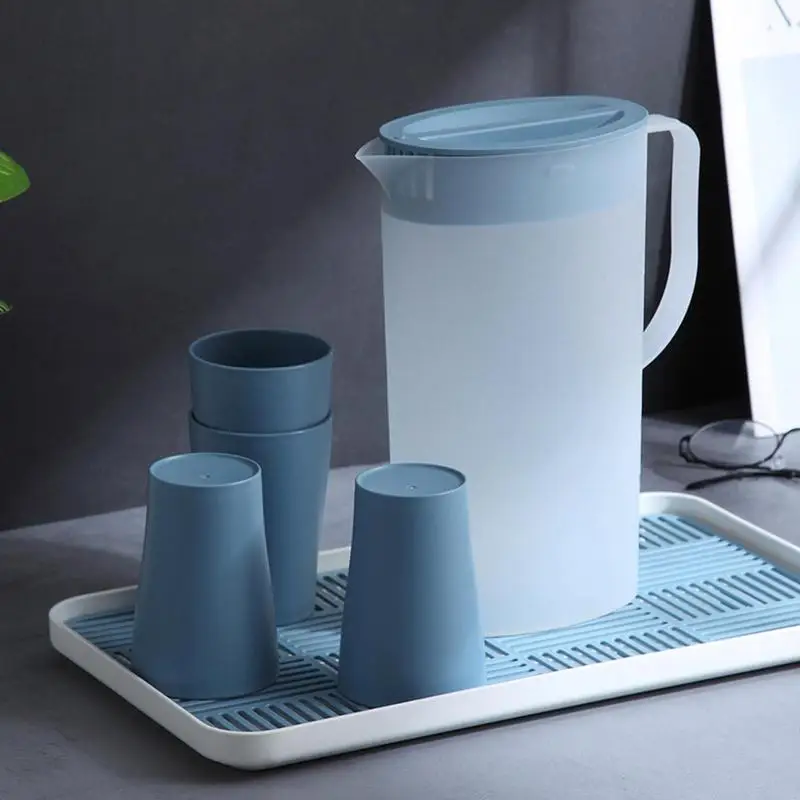 1.5L/2L Large Water Pitcher With Handle And Lid Heat Resisttant Cold Hot Kettle Large-capacity Tea Pitcher Water Juice Jug