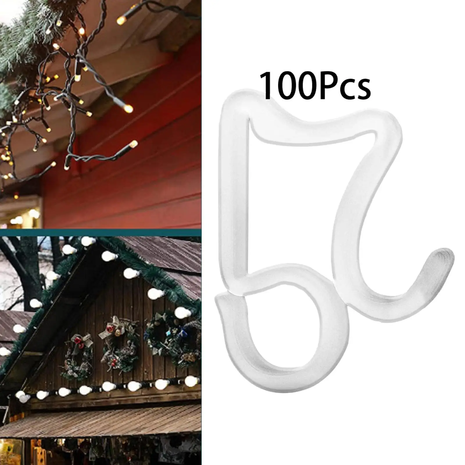 100Pcs Christmas Light Clips All Purpose Gutter Clips for Eave Christmas