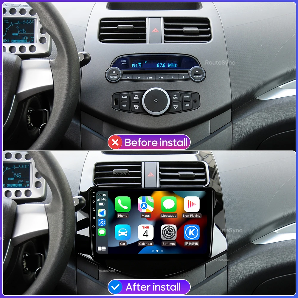 For Chevrolet Spark Beat Matiz Creative 2010 - 2014 Android Car Multimedia Player Carplay Auto Radio Stereo Navigation GPS 2DIN