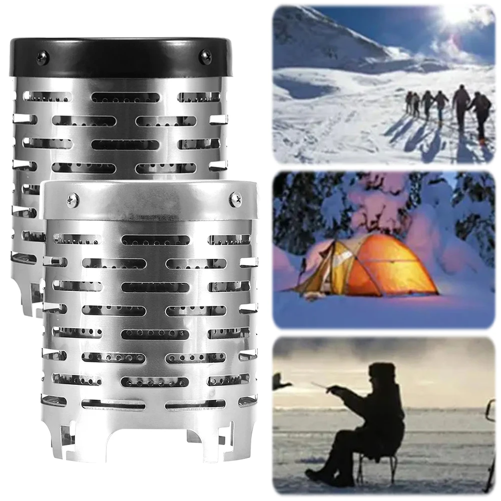 Camping Mini Heater Stainless Steel Warming Stove Cover Camping Stove Warming Stove Hood for Outdoor Backpacking Hiking