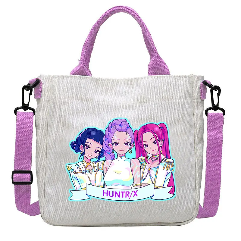 

K-pop охотники на демонов холщовая сумка на плечо для мальчиков и девочек аниме модные сумки через плечо студенческая пробная сумка простая большая сумка