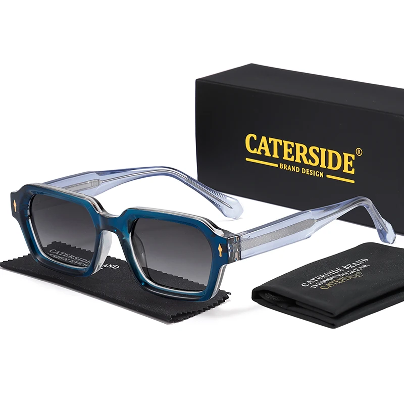 

CATERSIDE модные мужские поляризационные солнцезащитные очки высокого качества с храмовыми кончиками квадратные солнцезащитные очки женские уличные вечерние очки UV400
