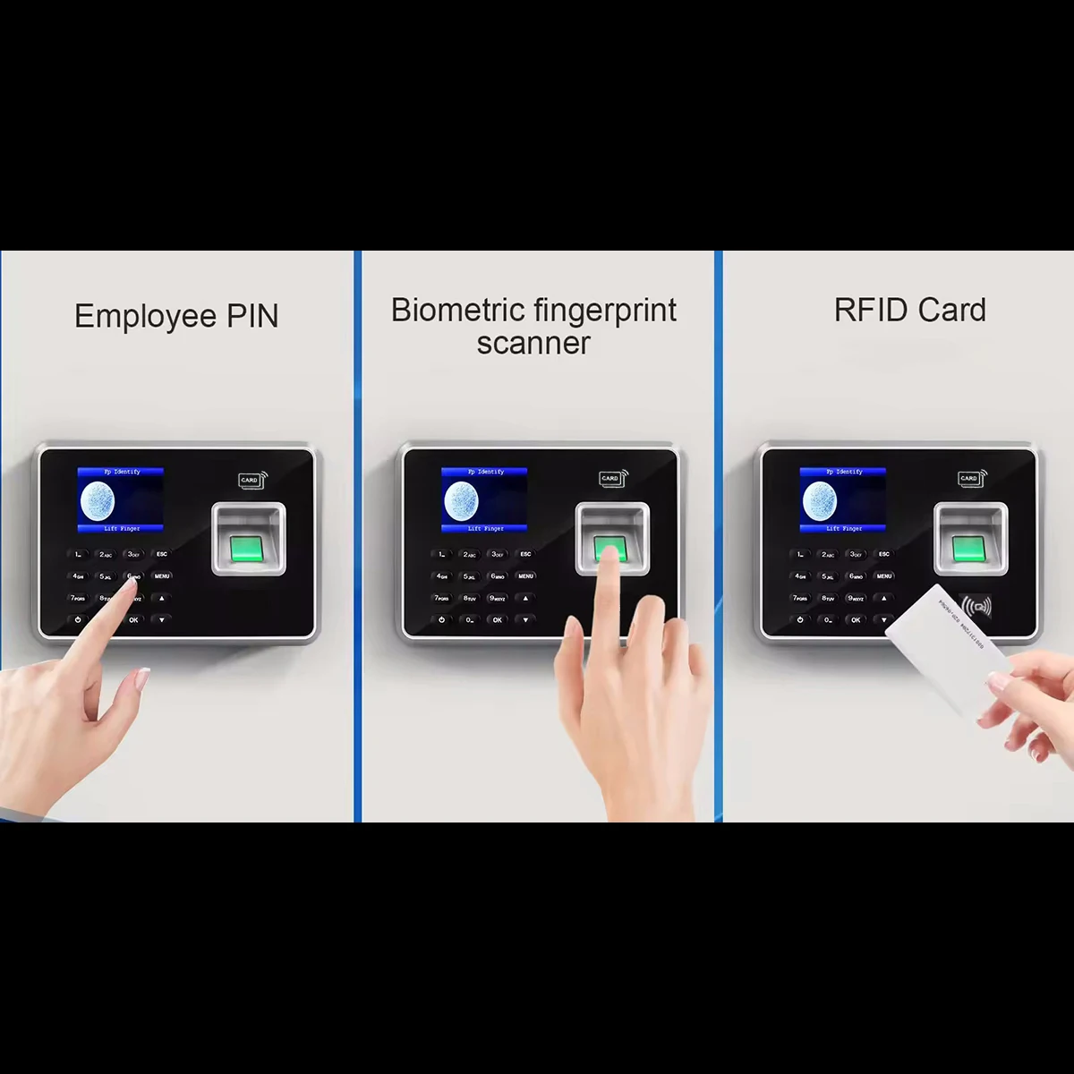 Batería de respaldo SSR, máquina de reloj de tiempo de asistencia con huella dactilar, tarjeta y dispositivo de seguimiento de reloj eléctrico