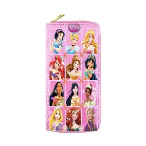 Disney-A Bela e a Fera e a Princesa PU Carteira Longa, Multifunções Porta-Moedas Zip, Porta-Cartão Feminino, Embreagem 6 principais vendas bela e a fera ballet - №3