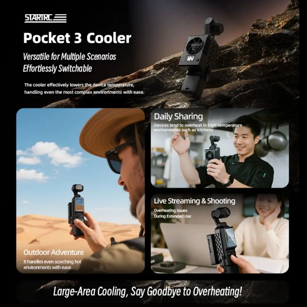 3-Gear Adjustment Ice Core Cooler Radiator Quick Release Protective Heat Sink Silent Cooling Fan for DJI Osmo Pocket 3/4 view 4