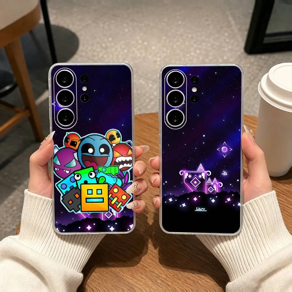 Game Geometrys Dashs  gift Phone Case Transparent Silicone Soft For Samsung S25,S24,S21,S22,S23,S30,Ultra,S20,Plus,Fe