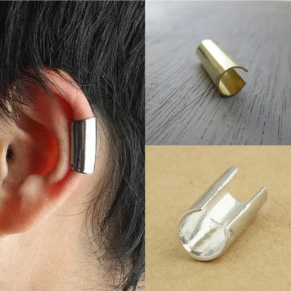 1pc No piercing Stainless Steel Ear Clips For Women Men Cuff Earrings Fashion Punk Ear Jewelry