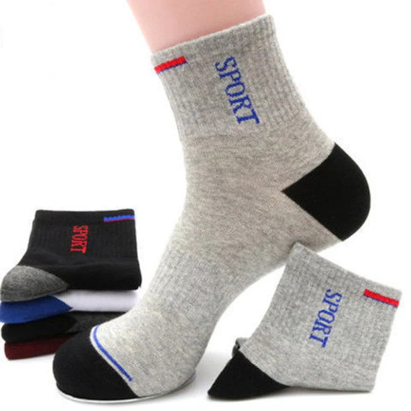 

5 Pairs Men's Tube Socks Spring and Autumn Sweat-absorbing Men's Socks Long Tube Sports Socks Summer Cotton Socks Breathable