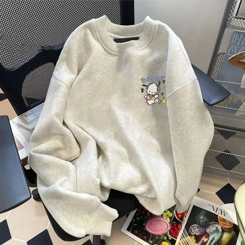 Sanrio Kawaii Pochacco Sweatshirt Children Cartoon Cute Printing Loose Pullover Student Fashion Casual Anime Top Gift for Kids