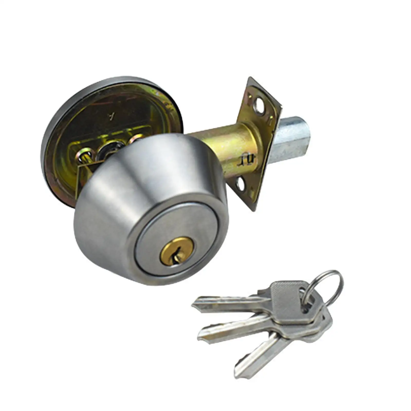 Deadbolt Door Lock Double Cylinder with 3Pcs Keys Safe Lock Door Handles Knobs Security Contemporary for House Home Storage Room