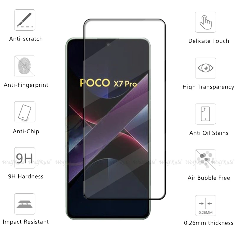 6-in-1 For Xiaomi Poco X7 Pro Glass For Poco X7 Pro Tempered Glass Protective Full Screen Protector For Poco X7 Pro Lens Glass image 3