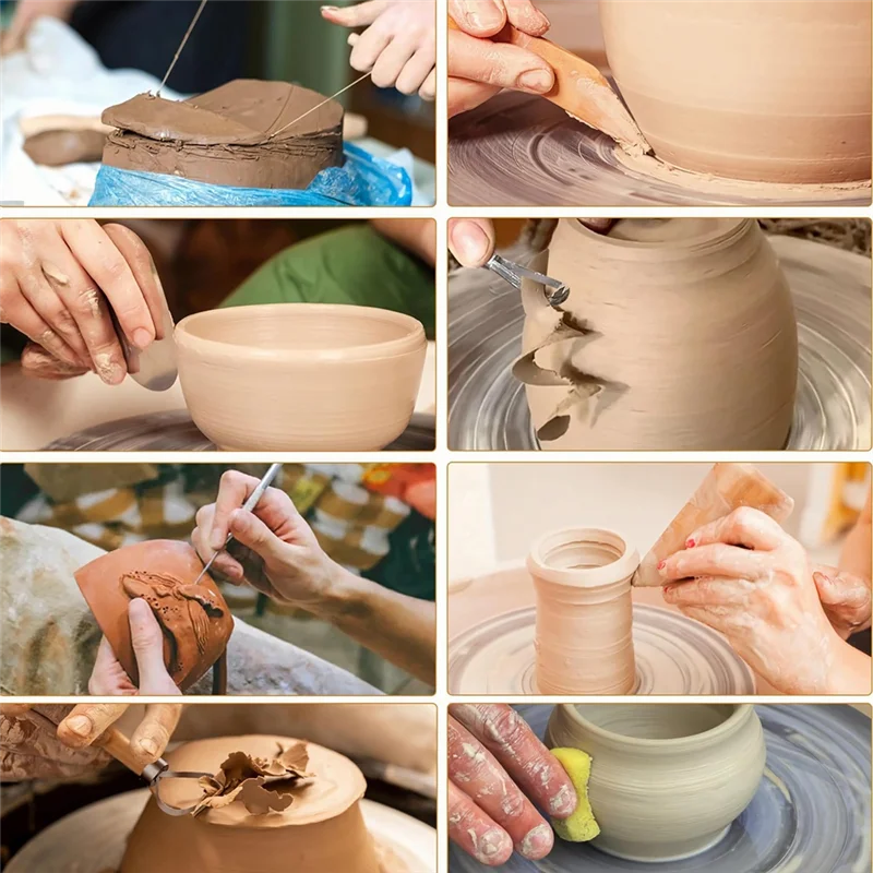 

TFORU-9PCS Clay Sculpting Tool Set - Easy To Use Trimming And Carving Tools With Sturdy Wooden Handles