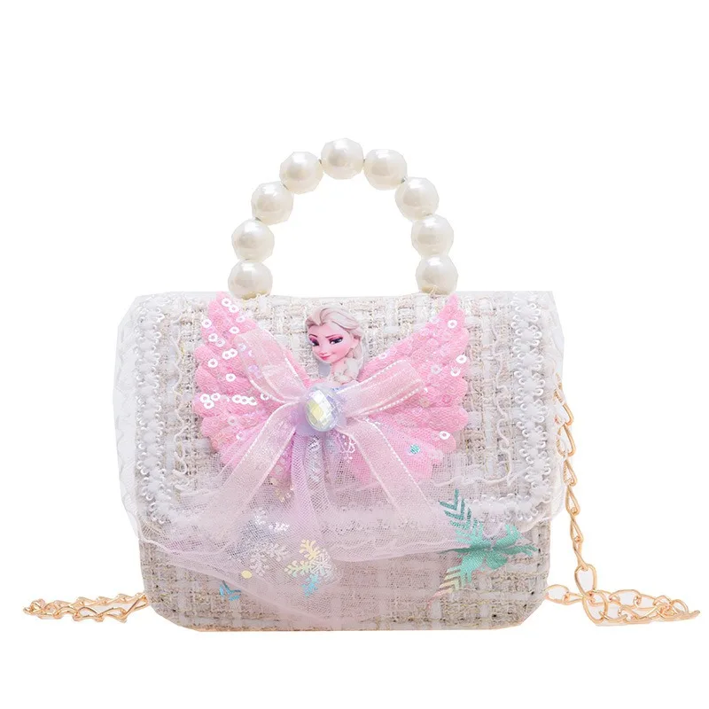 Disney De Prinses Elsa Nieuwe Studententas Meisje Crossbody Bagt Modieuze Tassen Leuke Parel Handtas Meisje Verjaardagscadeautjes