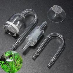 4 In 1 Aquarium CO2 Diffuser Set Carbon Dioxide Atomizer Check Valve U Shaped Connector Suction Cup For Fish Tank Planted Supply