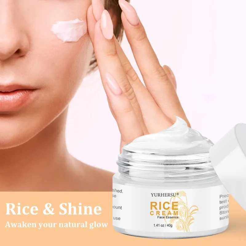

Rice Face Cream, Moisturizing Essence, Fade Fine Lines Deep Hydration Increase Skin Elasticity,Non-sticky For Daily Skin Care