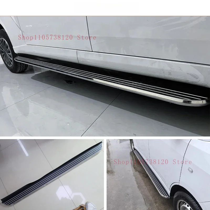 Car Accsori Matte Black Aluminum Bolt-On Pair Of Running Boards Long SUV Pickup