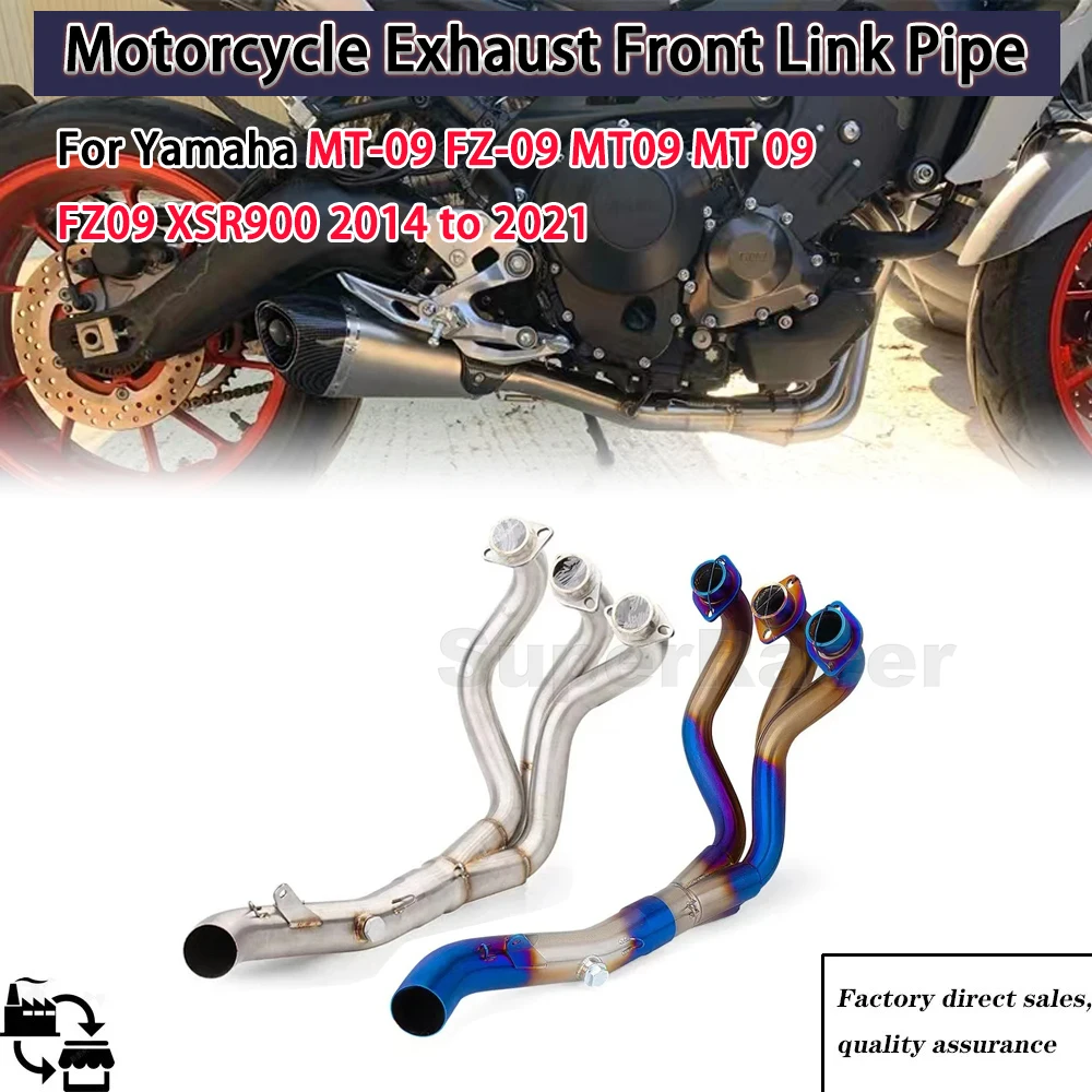 

For Yamaha MT-09 FZ-09 MT09 MT 09 FZ09 XSR900 2014 to 2021 Motorcycle Slip On Exhaust Contact Middle Link Pipe