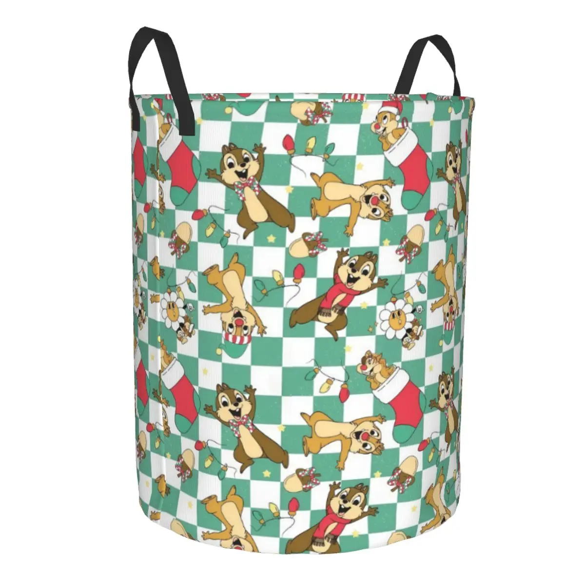 Kawaii Chip 'n' Dale Anime Laundry Basket Collapsible Cartoon Clothing Hamper Toys Organizer Storage Bins